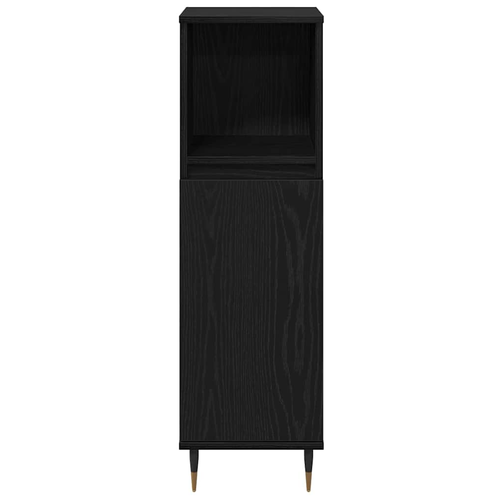Badeværelsesmøbel sæt 3 stk. Sort eg 30 x 30 x 190 cm