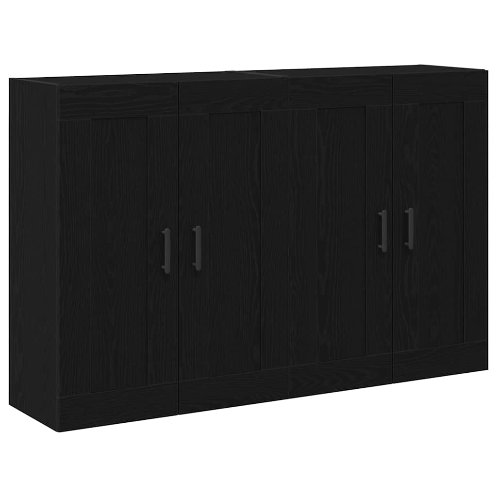 Væghængt skab 2 stk. Sort eg 69,5 x 34 x 90 cm Konstrueret træ
