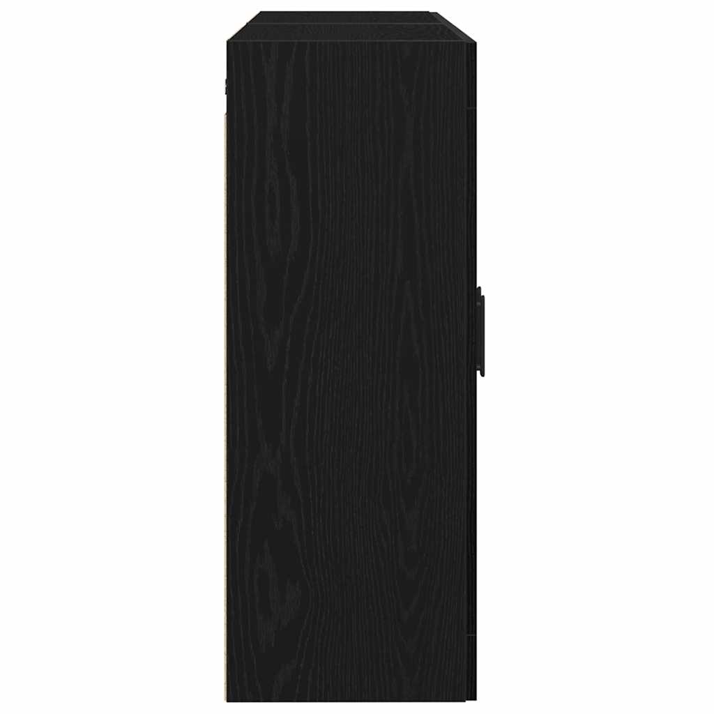 Væghængt skab 2 stk. Sort eg 69,5 x 34 x 90 cm Konstrueret træ