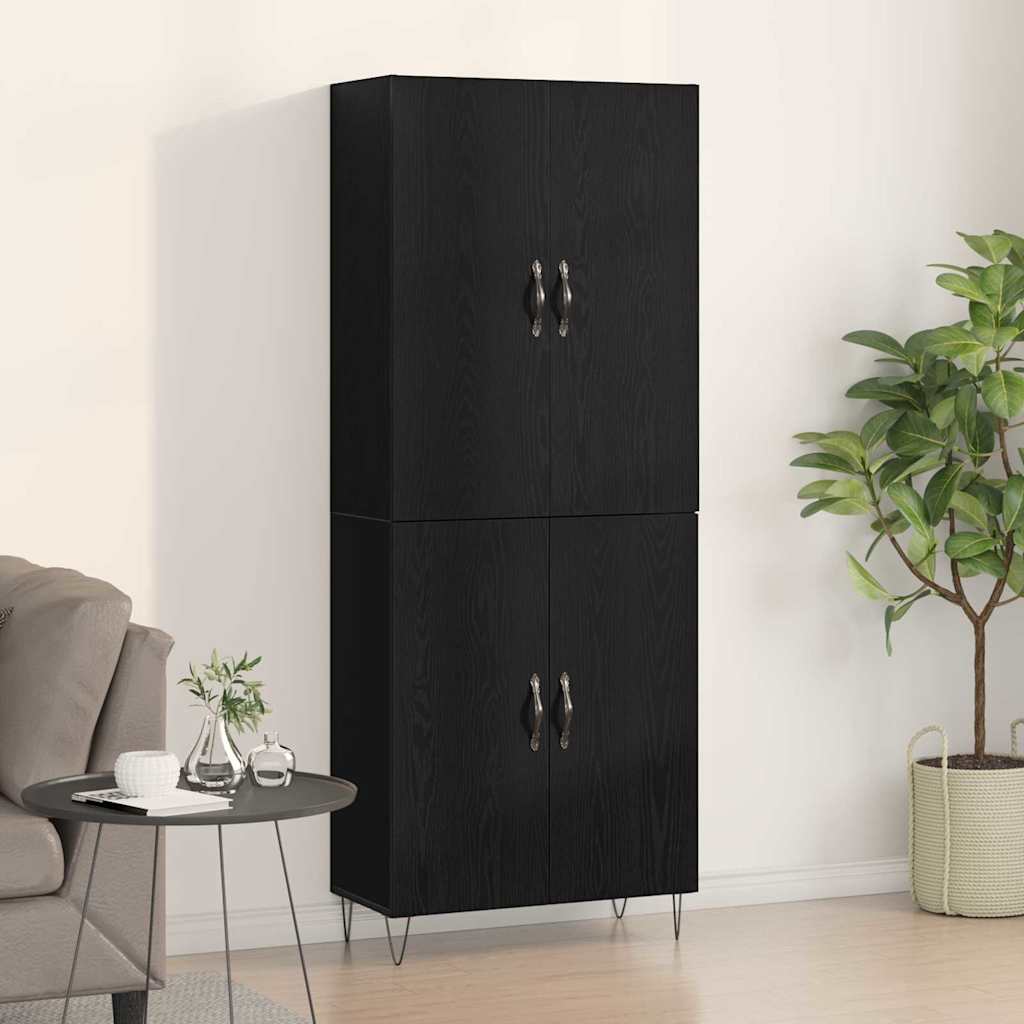 Highboard 2 stk. Sort eg 69,5 x 34 x 180 cm Konstrueret træ