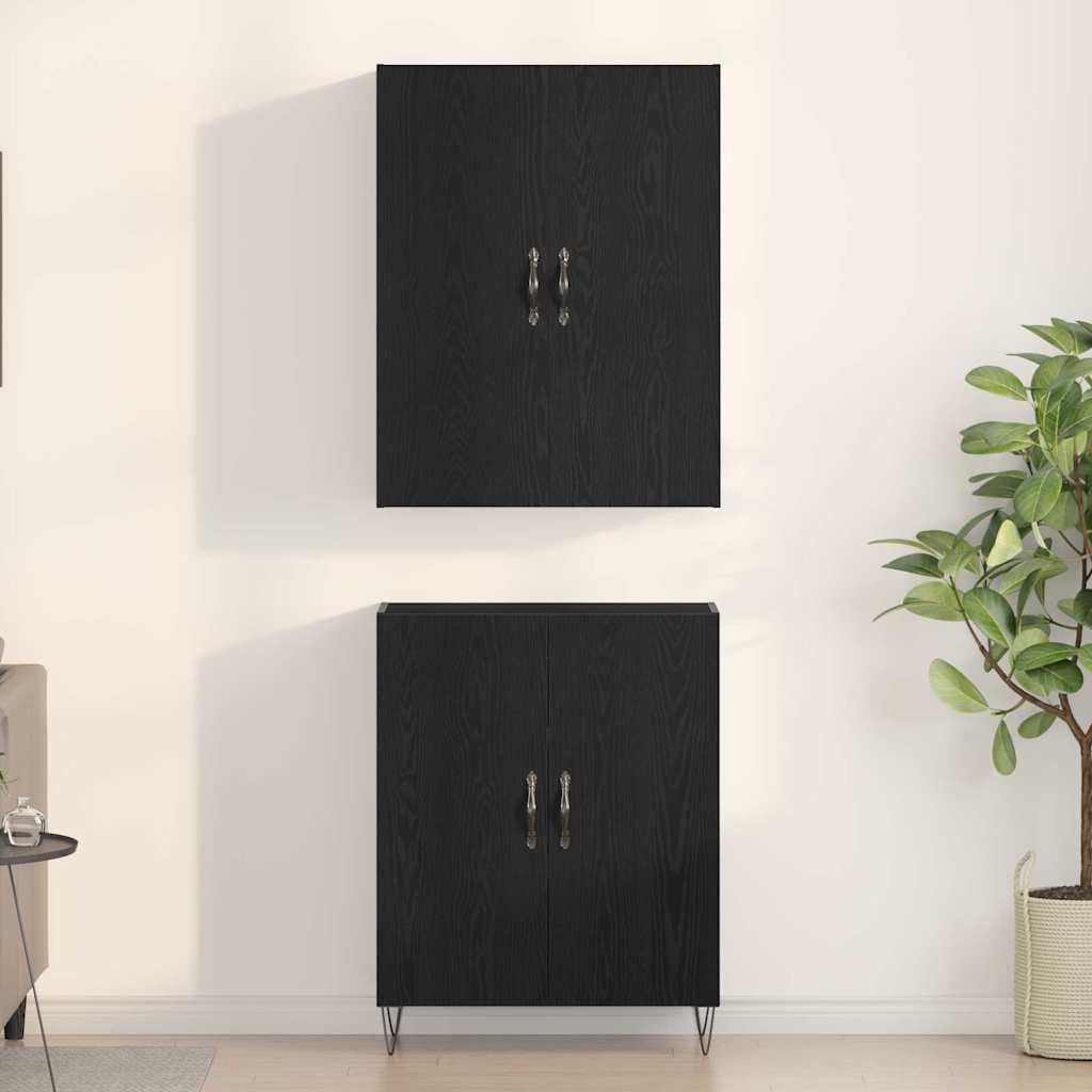 Highboard 2 stk. Sort eg 69,5 x 34 x 180 cm Konstrueret træ