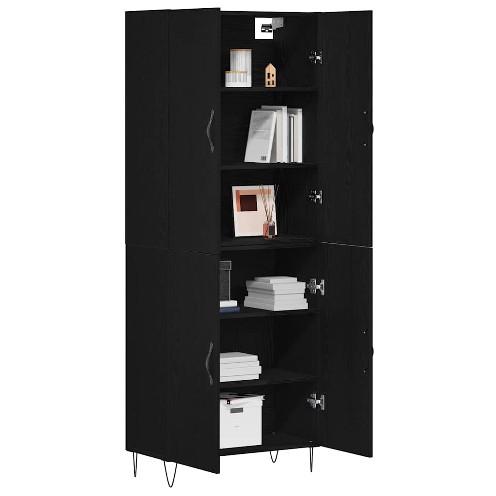 Highboard 2 stk. Sort eg 69,5 x 34 x 180 cm Konstrueret træ