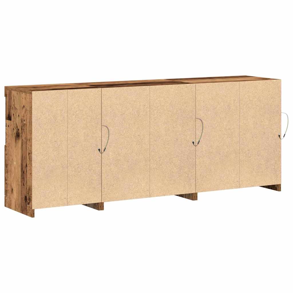 LED Sideboard Gammelt træ 162 x 37 x 67 cm Konstrueret træ