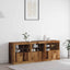 LED Sideboard Gammelt træ 181 x 37 x 67 cm Konstrueret træ
