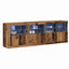 LED Sideboard Gammelt træ 202 x 37 x 67 cm Konstrueret træ