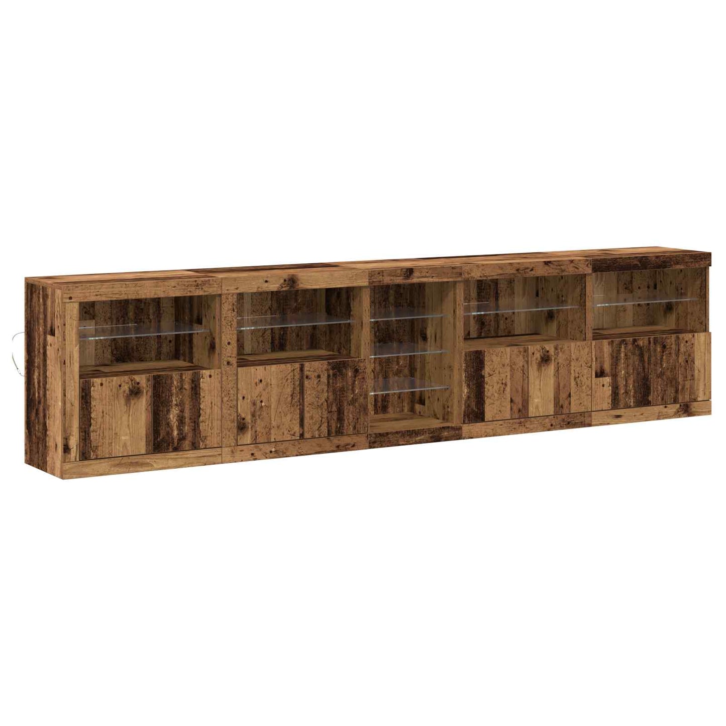 LED Sideboard Gammelt træ 283 x 37 x 67 cm Konstrueret træ
