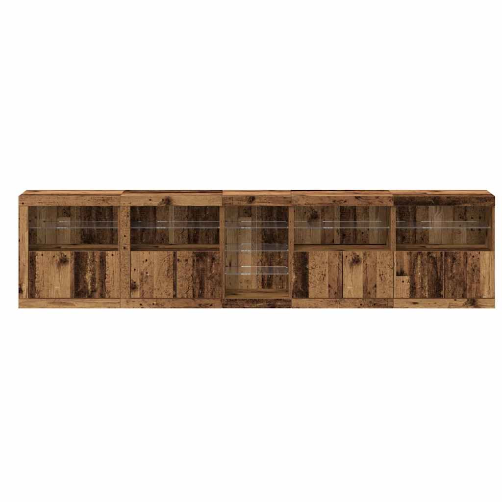 LED Sideboard Gammelt træ 283 x 37 x 67 cm Konstrueret træ