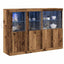 LED Sideboard Gammelt træ 142,5 x 37 x 100 cm Konstrueret træ