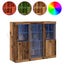 LED Sideboard Gammelt træ 123 x 37 x 100 cm Konstrueret træ