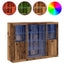 LED Sideboard Gammelt træ 142,5 x 37 x 100 cm Konstrueret træ