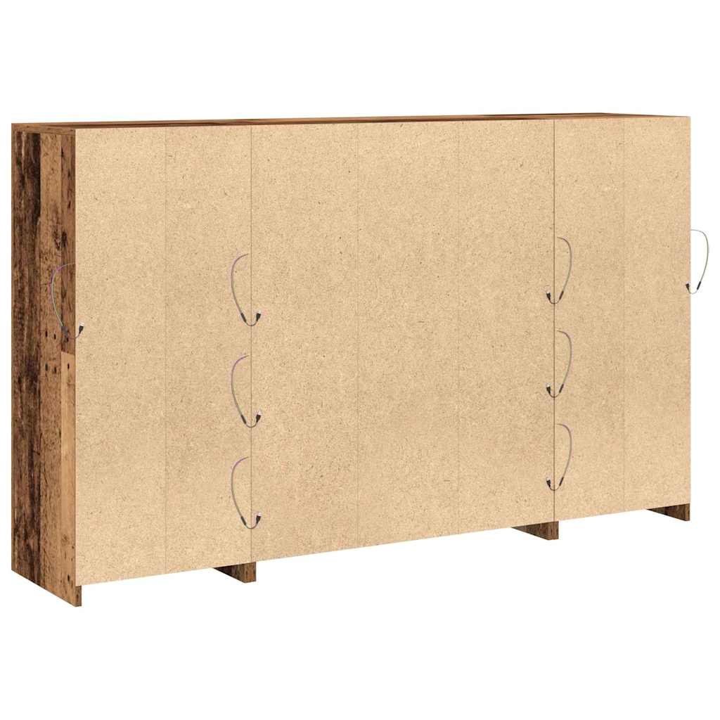 LED Sideboard Gammelt træ 163 x 37 x 100 cm Konstrueret træ