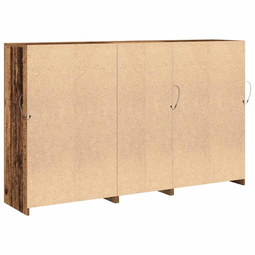 LED Sideboard Gammelt træ 162 x 37 x 100 cm Konstrueret træ
