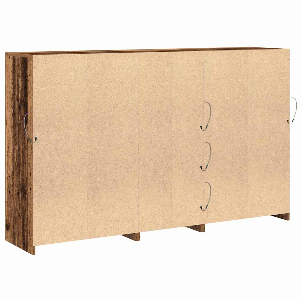 LED Sideboard Gammelt træ 162 x 37 x 100 cm Konstrueret træ
