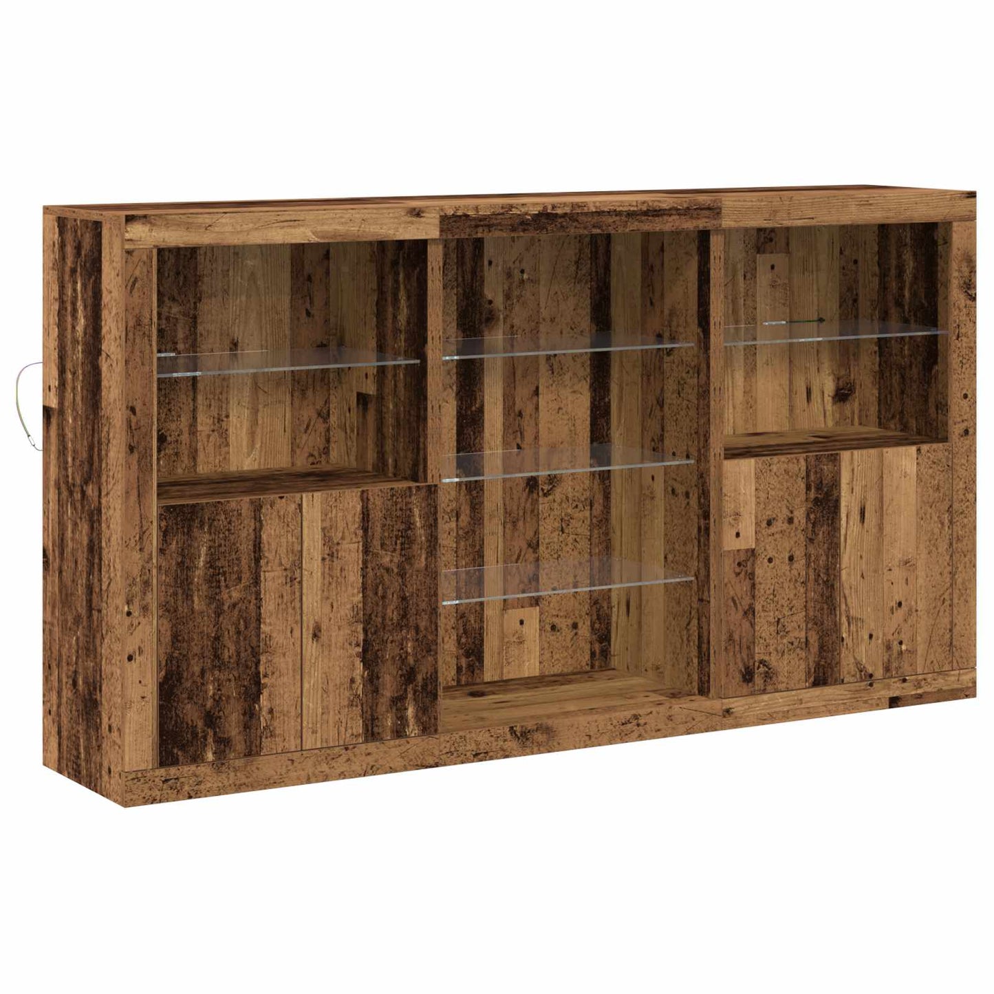 LED Sideboard Gammelt træ 181,5 x 37 x 100 cm Konstrueret træ