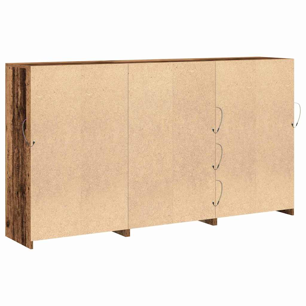 LED Sideboard Gammelt træ 181,5 x 37 x 100 cm Konstrueret træ