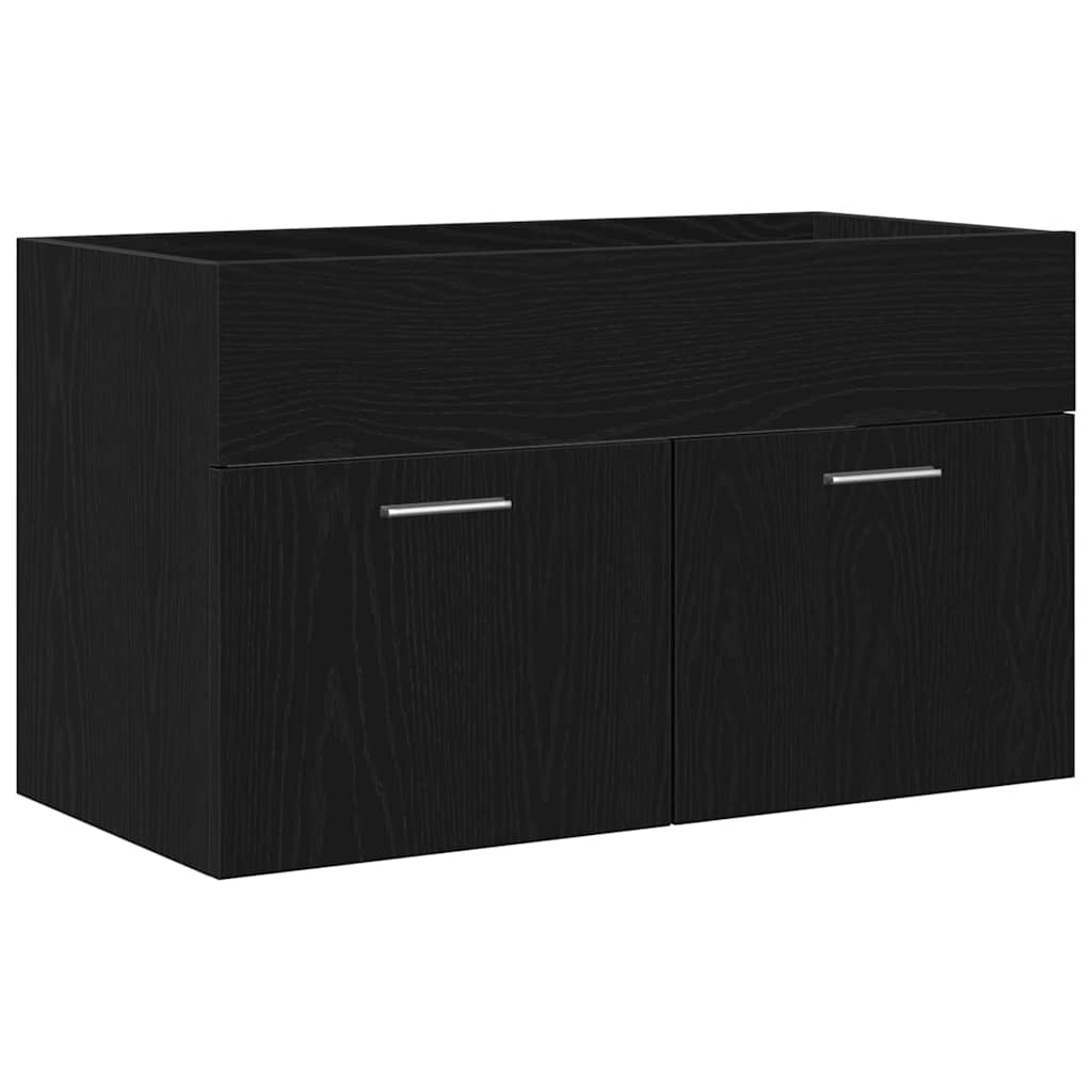 Badeværelsesskab Sort eg 90 x 38,5 x 46 cm Konstrueret træ