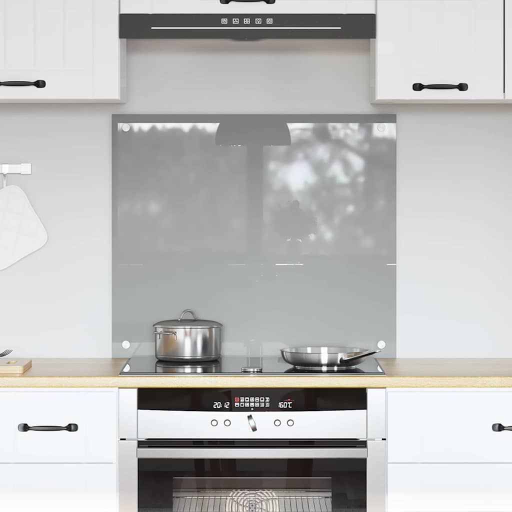 Køkkenbacksplash Lysegrå 70 x 60 cm hærdet glas