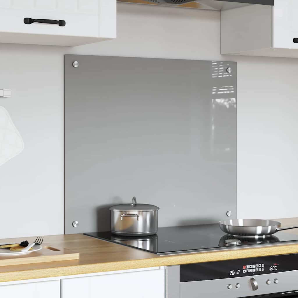 Køkkenbacksplash Lysegrå 70 x 60 cm hærdet glas
