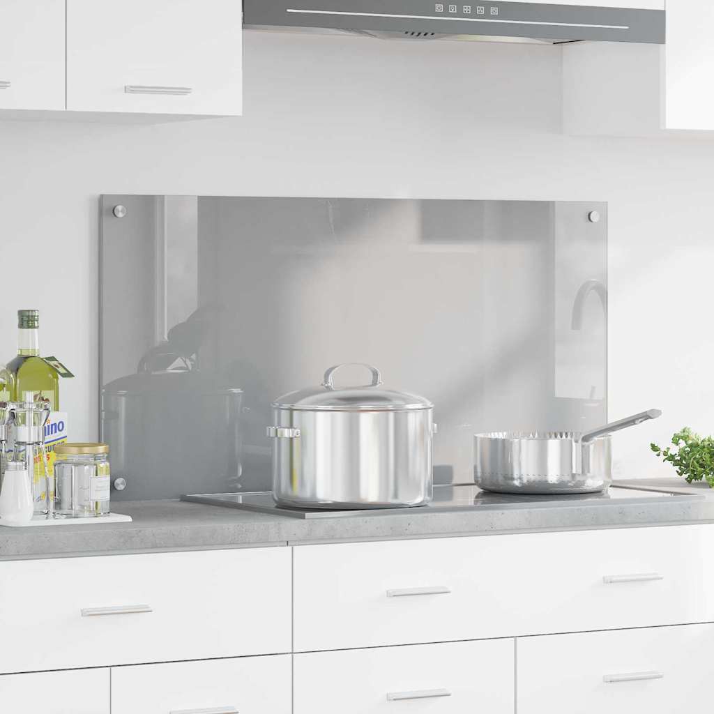Køkkenbacksplash Lysegrå 100 x 50 cm hærdet glas
