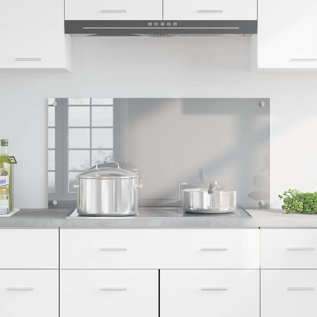 Køkkenbacksplash Lysegrå 100 x 50 cm hærdet glas