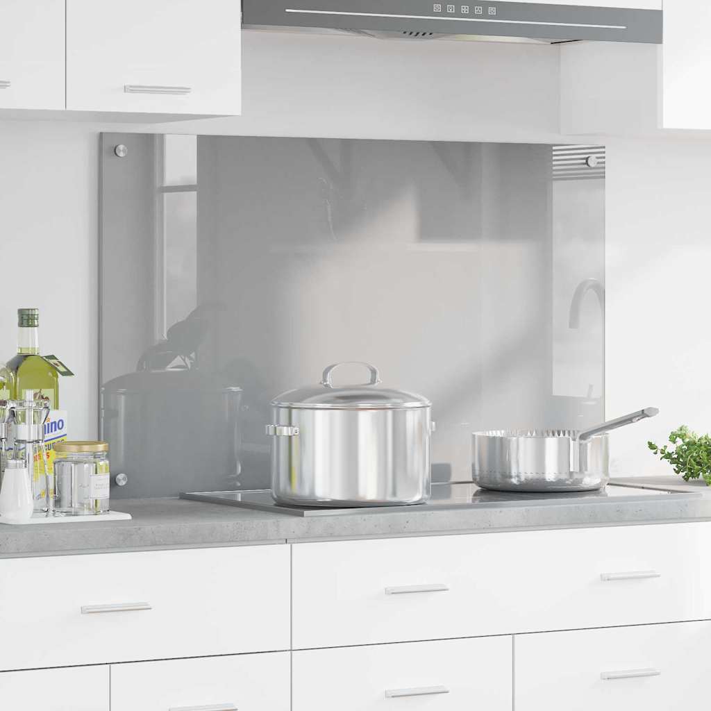 Køkkenbacksplash Lysegrå 100 x 60 cm hærdet glas