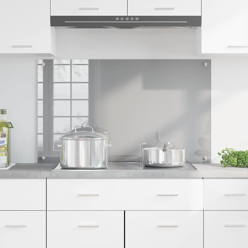 Køkkenbacksplash Lysegrå 100 x 60 cm hærdet glas