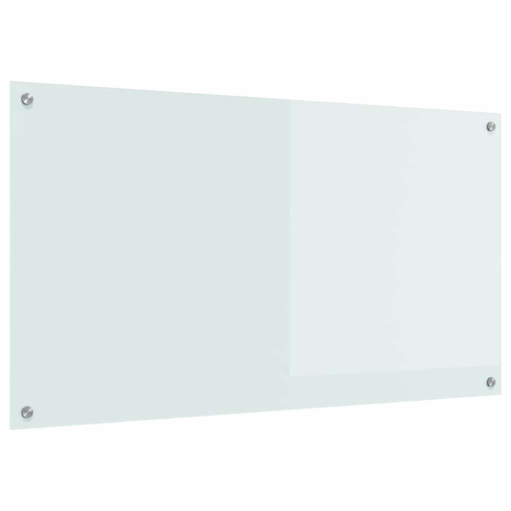 Køkkenbacksplash Hvid 110 x 60 cm hærdet glas