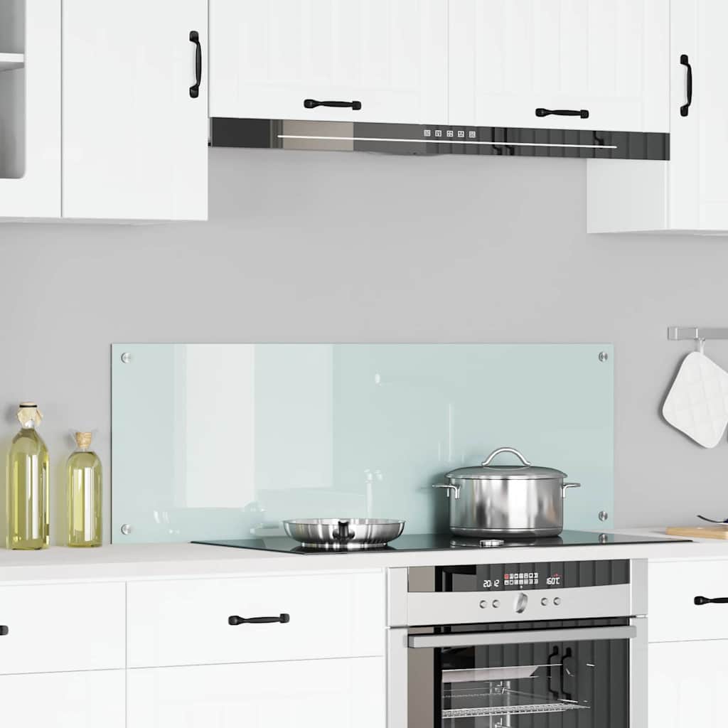 Køkkenbacksplash Hvid 120 x 40 cm hærdet glas