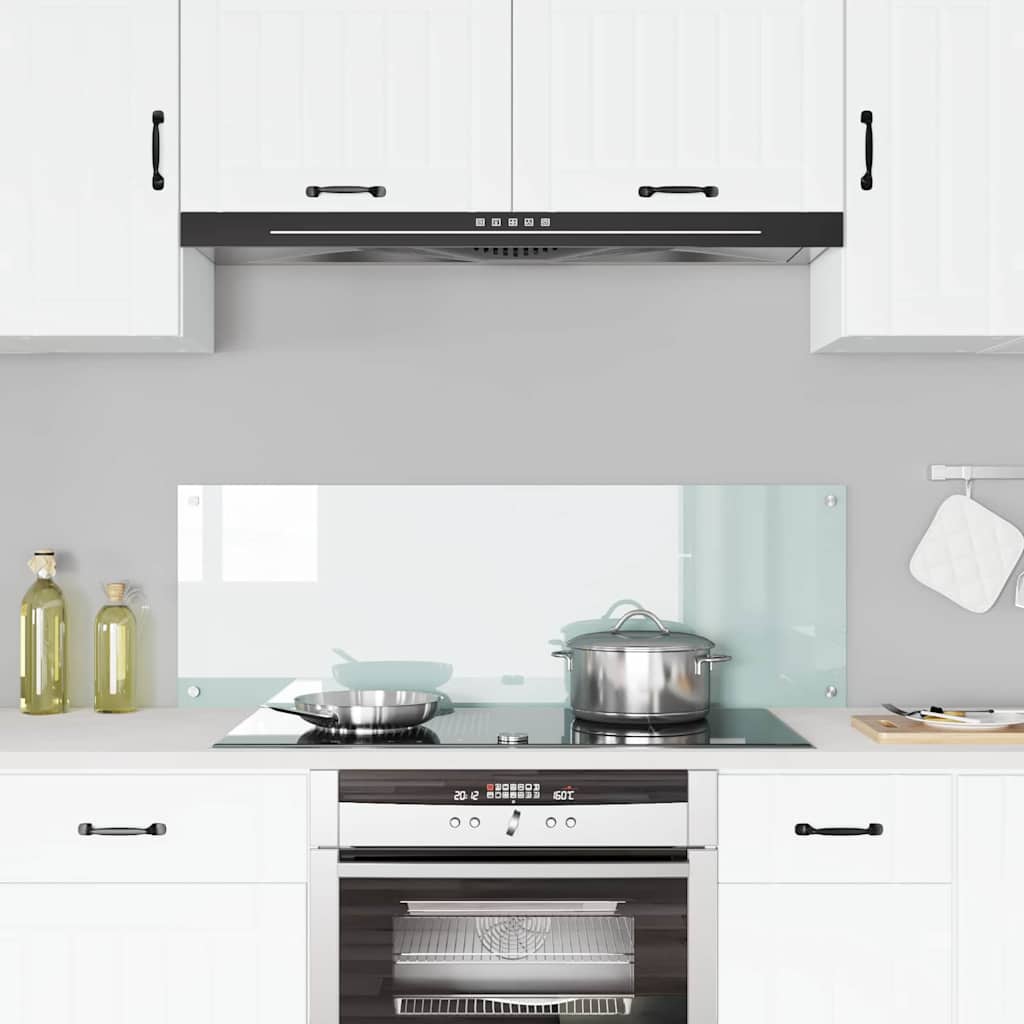 Køkkenbacksplash Hvid 120 x 40 cm hærdet glas