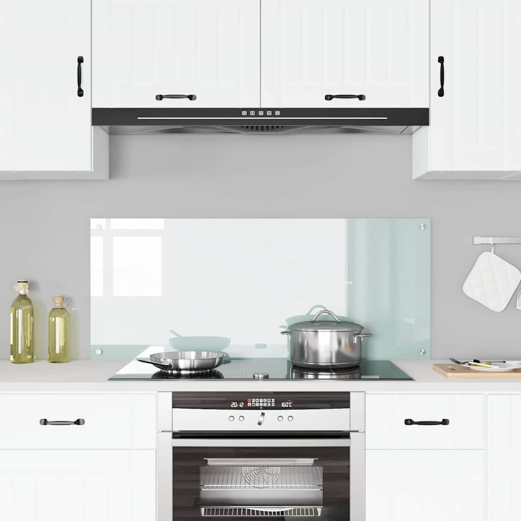 Køkkenbacksplash Hvid 120 x 50 cm hærdet glas