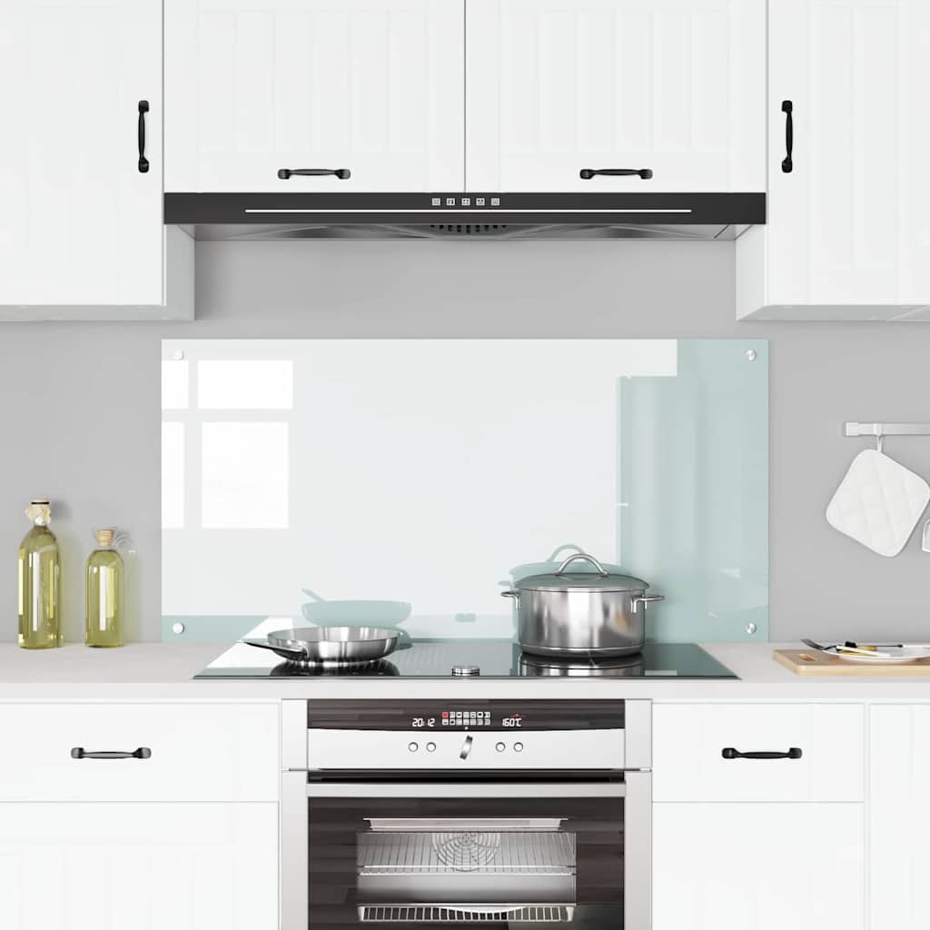 Køkkenbacksplash Hvid 120 x 60 cm hærdet glas