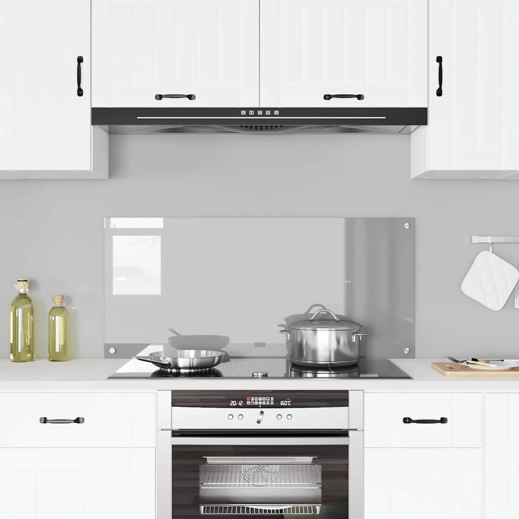 Køkkenbacksplash Lysegrå 110 x 50 cm hærdet glas