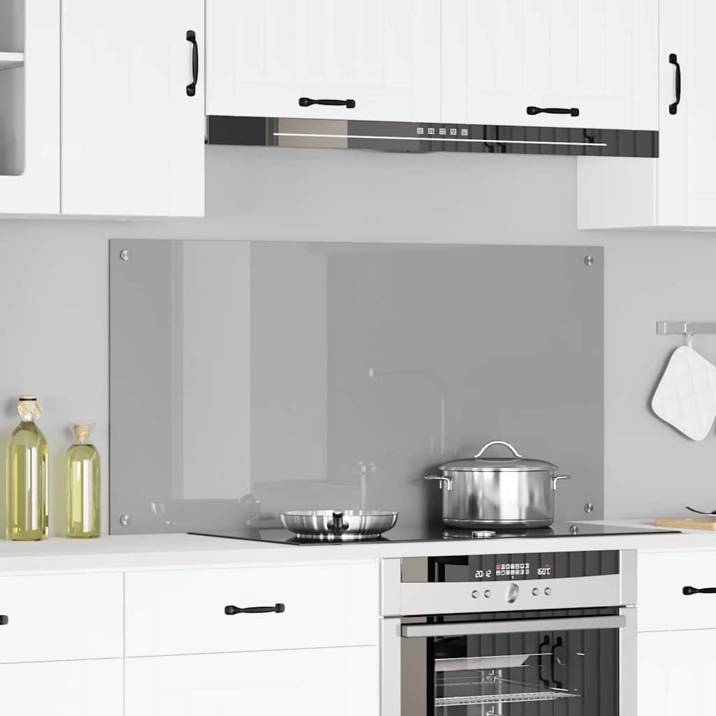 Køkkenbacksplash Lysegrå 120 x 60 cm hærdet glas