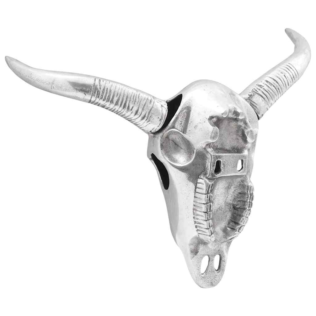 Bull kranium Sølv 34 x 13 x 53 cm Aluminium