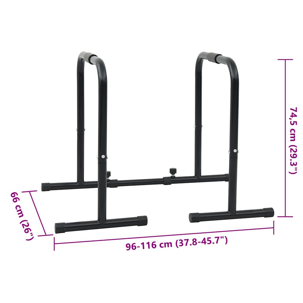 Dip Bar Sort 116 x 66 x 74,5 cm Pulverlakeret stål