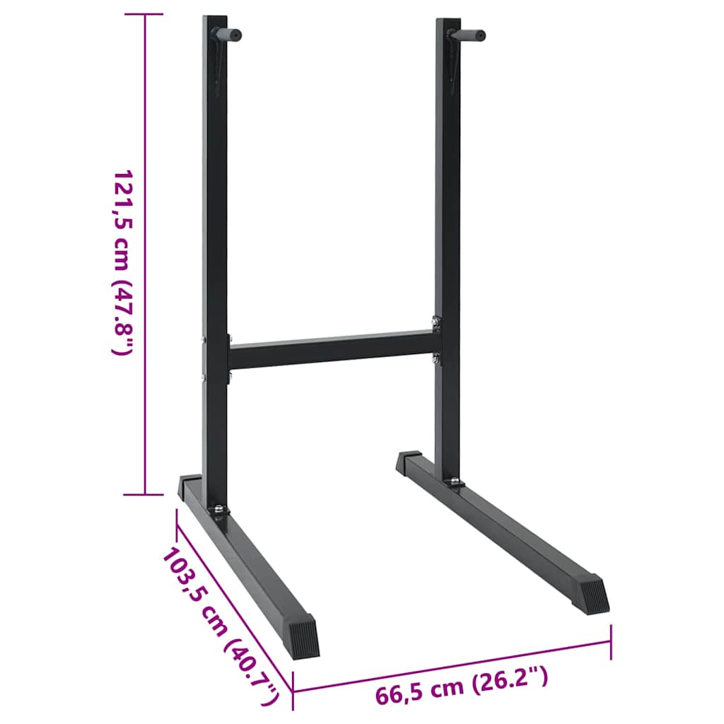 Dip Station Sort 103,5 x 66,5 x 121,5 cm Pulverlakeret stål