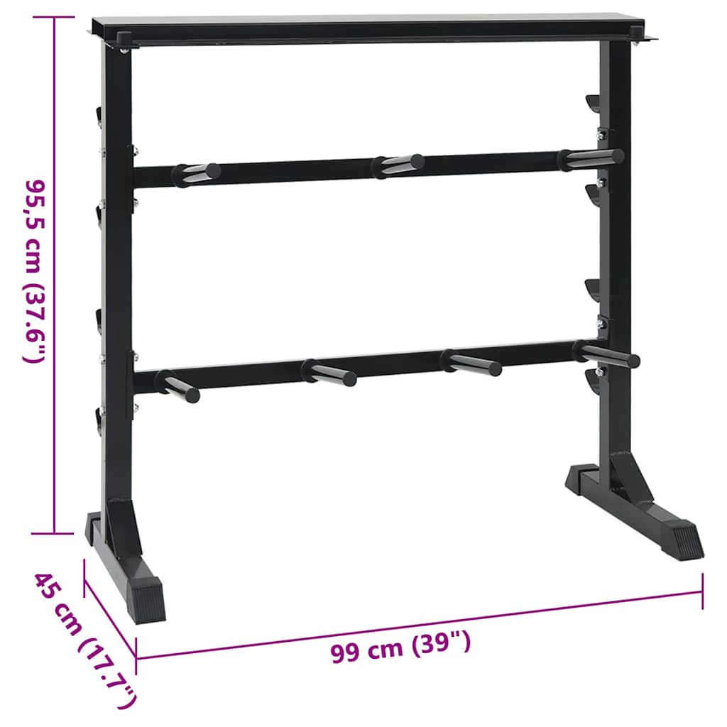 Dumbbellreol Sort 99 x 45 x 95,5 cm Pulverlakeret stål