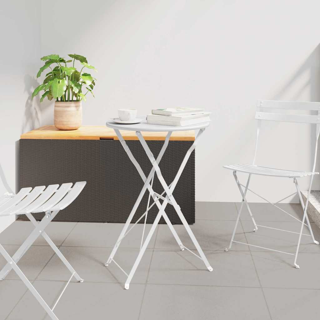 Bistrobord Hvid Ø 50 x 71 cm Pulverlakeret stål