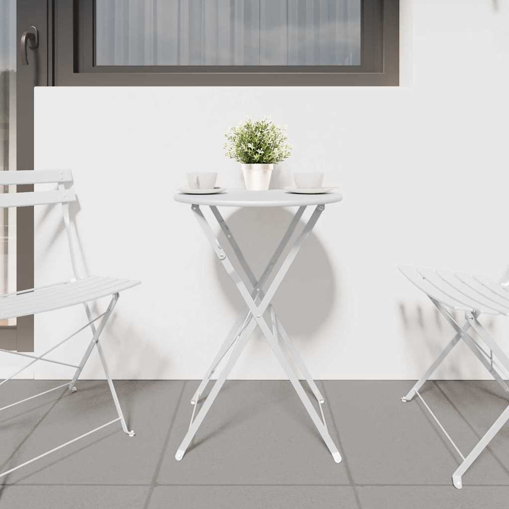 Bistrobord Hvid Ø 50 x 71 cm Pulverlakeret stål