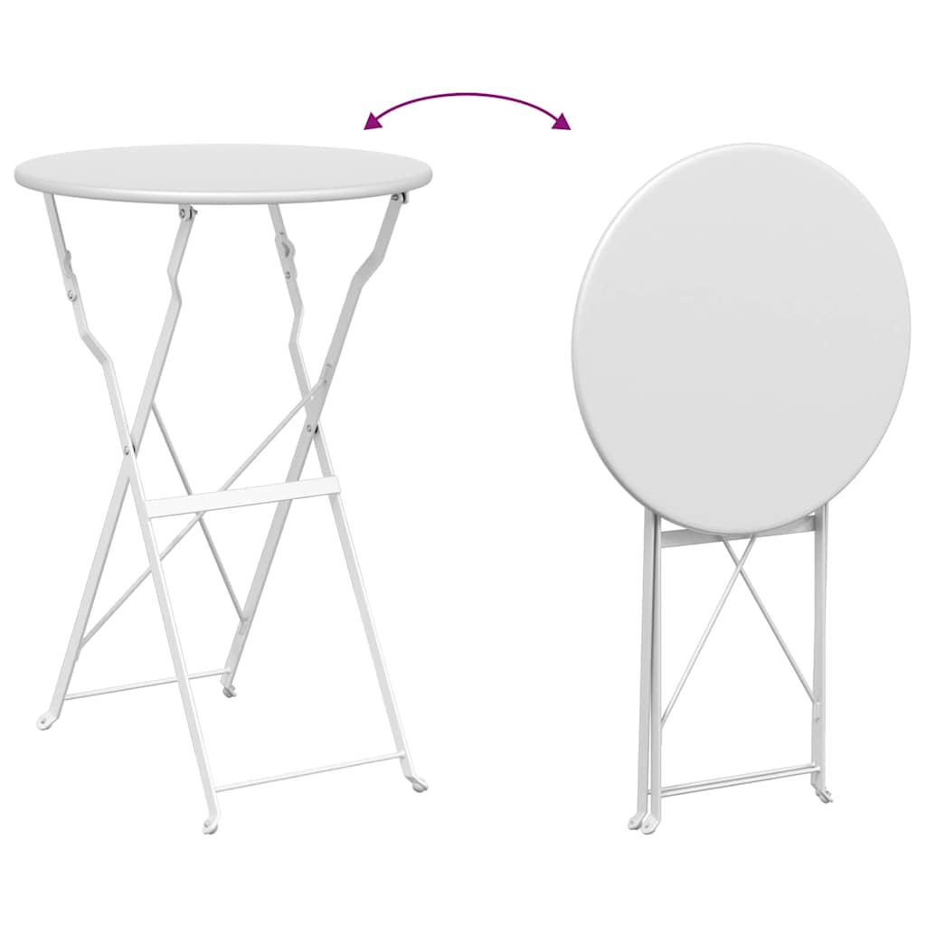 Bistrobord Hvid Ø 50 x 71 cm Pulverlakeret stål