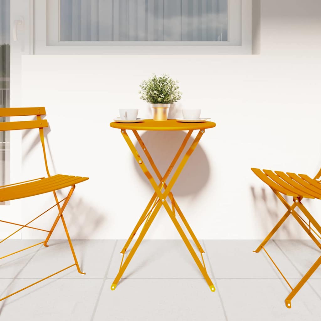 Bistrobord Sennepsgul Ø 50 x 71 cm Pulverlakeret stål