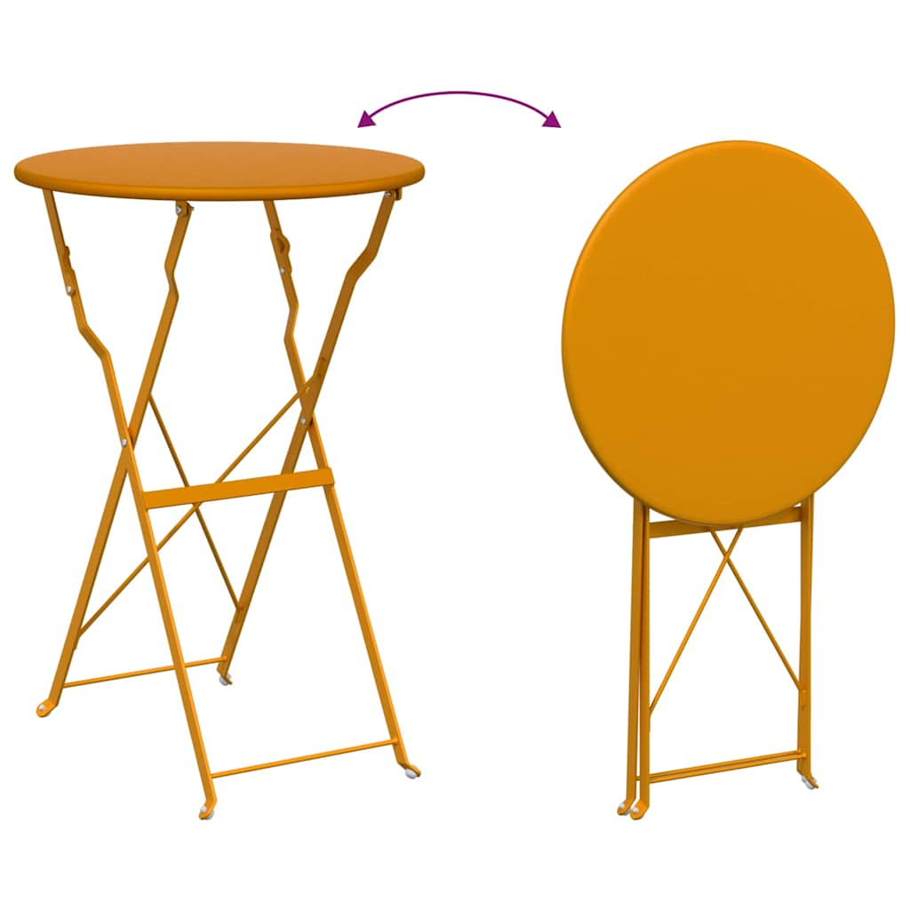 Bistrobord Sennepsgul Ø 50 x 71 cm Pulverlakeret stål