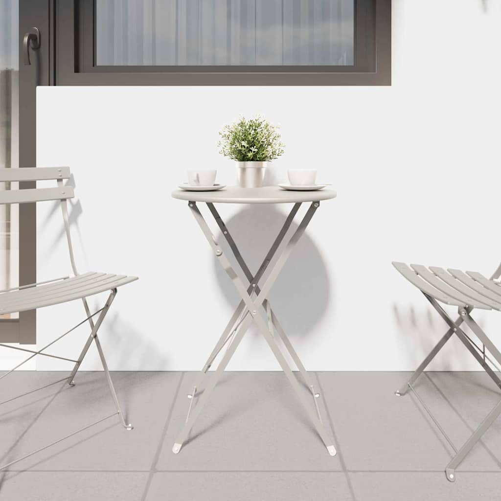 Bistrobord Beige Ø 50 x 71 cm Pulverlakeret stål