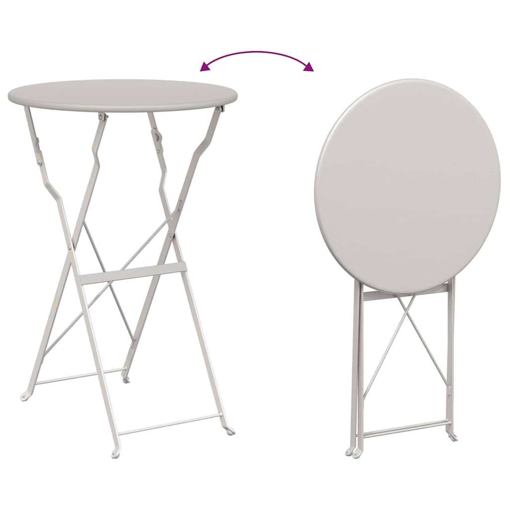 Bistrobord Beige Ø 50 x 71 cm Pulverlakeret stål