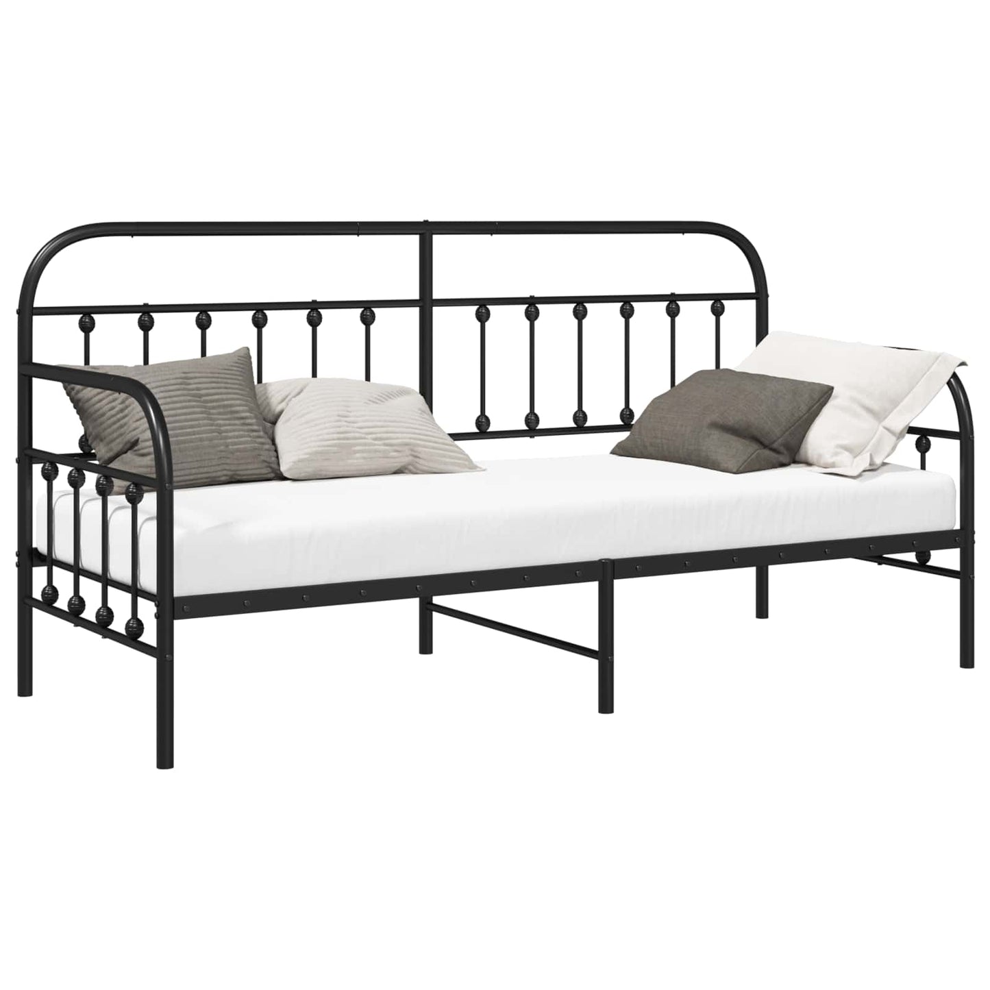 Dagsengramme Sort 75 x 190 cm Pulverlakeret stål