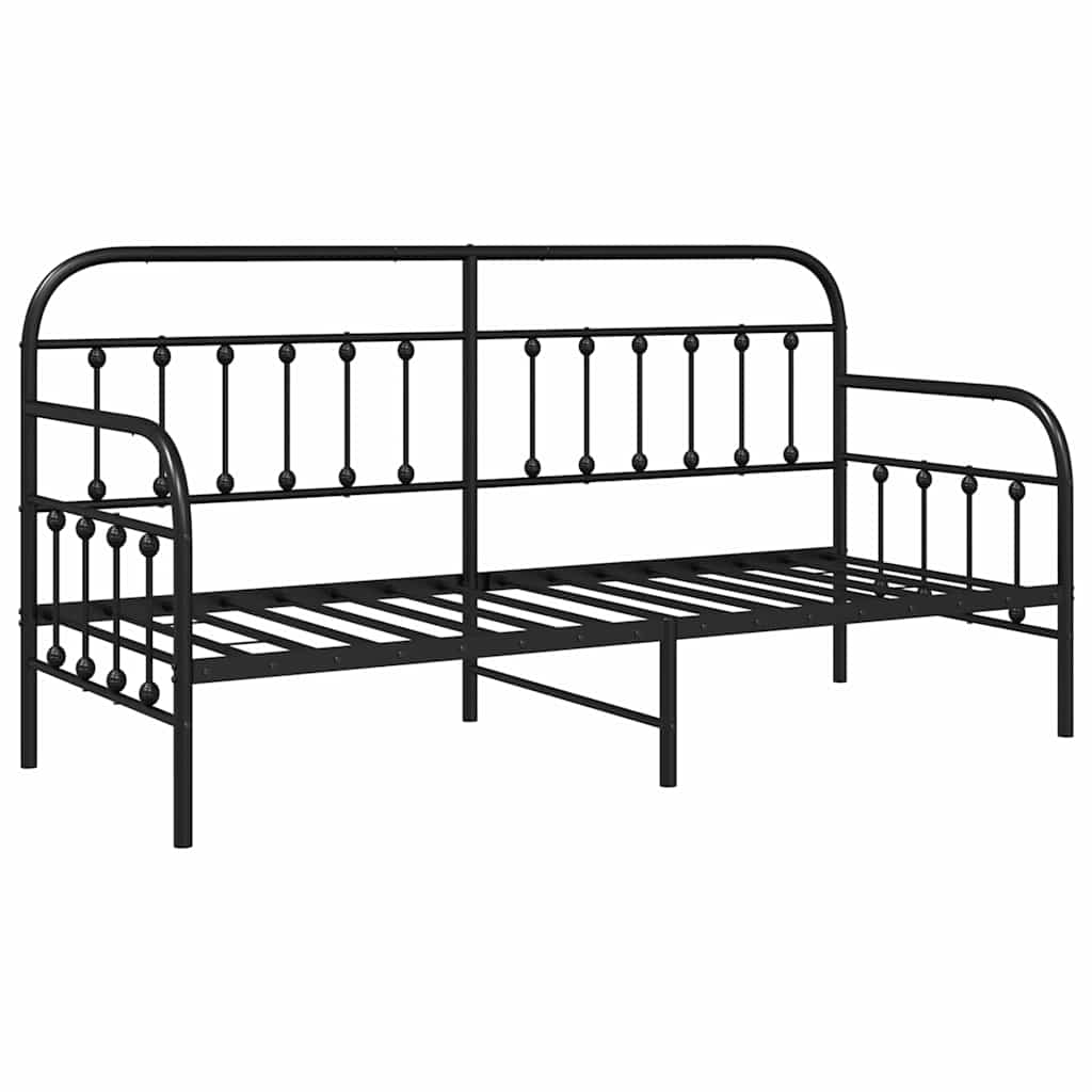 Dagsengramme Sort 75 x 190 cm Pulverlakeret stål