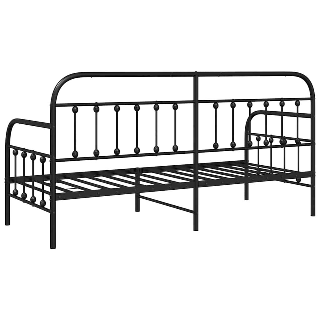 Dagsengramme Sort 75 x 190 cm Pulverlakeret stål