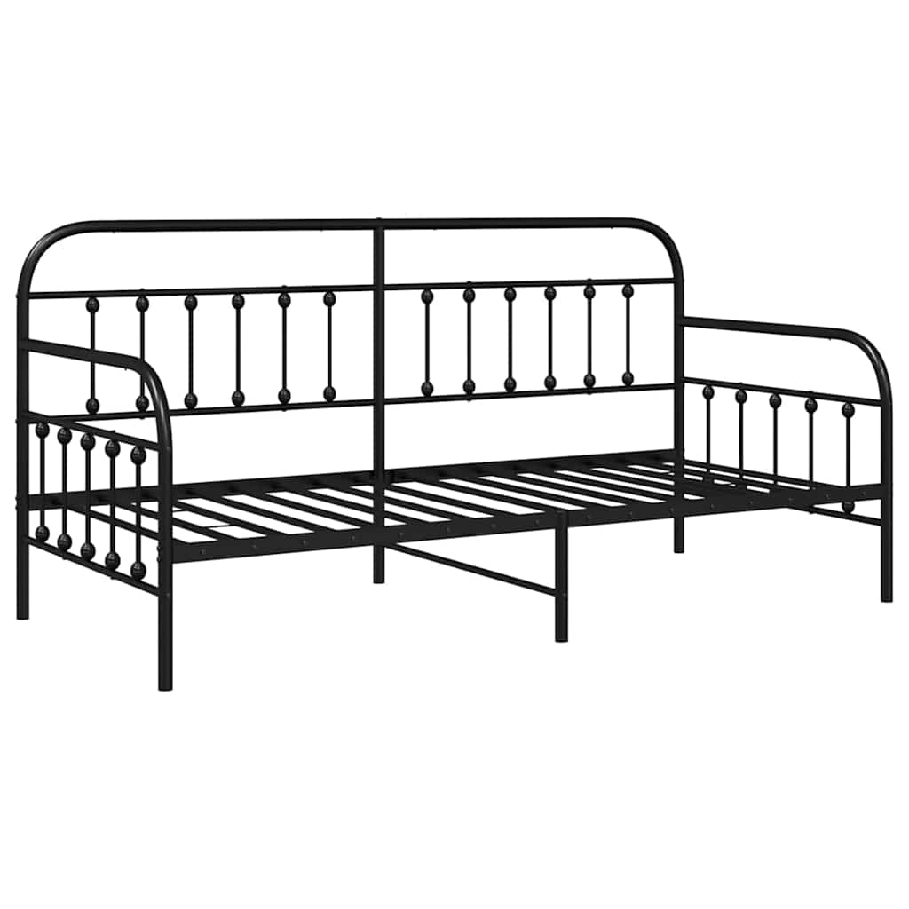 Dagsengramme Sort 90 x 200 cm Pulverlakeret stål
