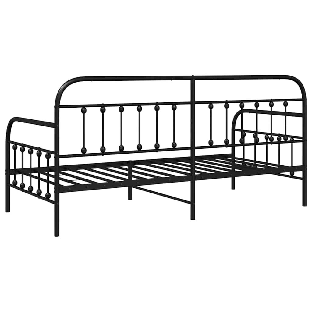 Dagsengramme Sort 90 x 200 cm Pulverlakeret stål