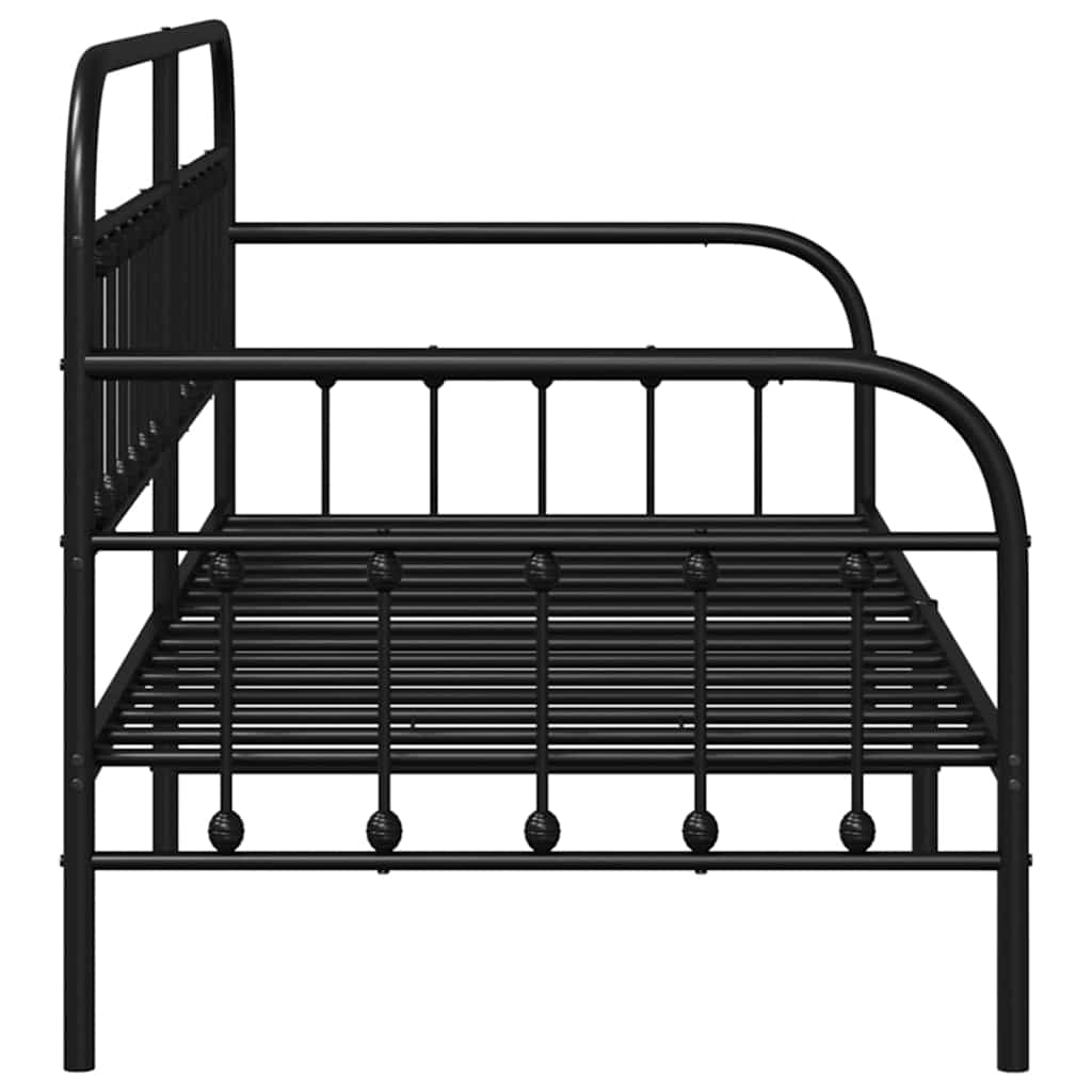 Dagsengramme Sort 90 x 200 cm Pulverlakeret stål